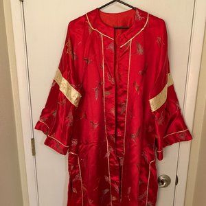 Red kimono style robe